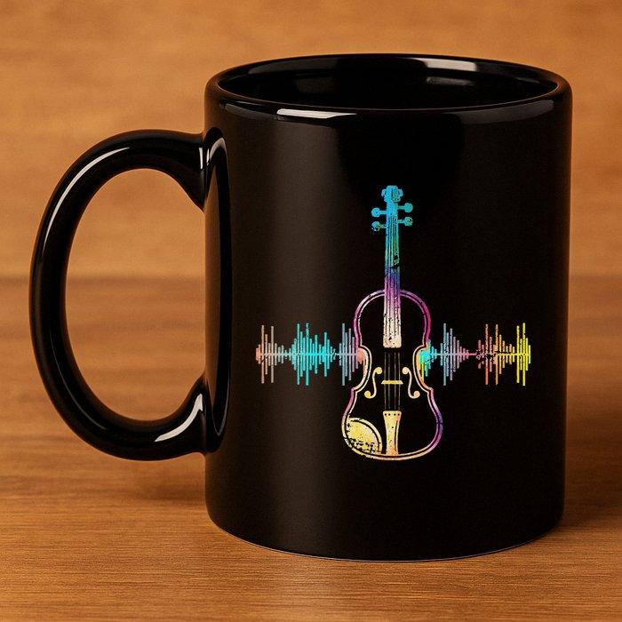 Music Notes Classical Musician Violin Player Gift Violin 11oz C Handle Ceramic Mug