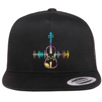 Music Notes Classical Musician Violin Player Gift Violin Flatbill Hat