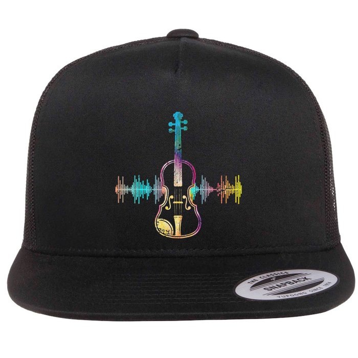 Music Notes Classical Musician Violin Player Gift Violin Flatbill Hat