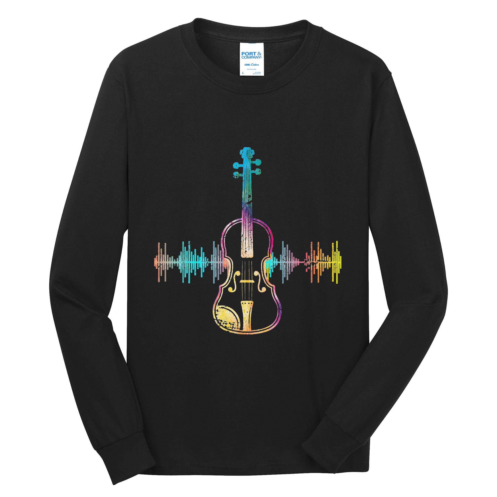 Music Notes Classical Musician Violin Player Gift Violin Tall Long Sleeve T-Shirt