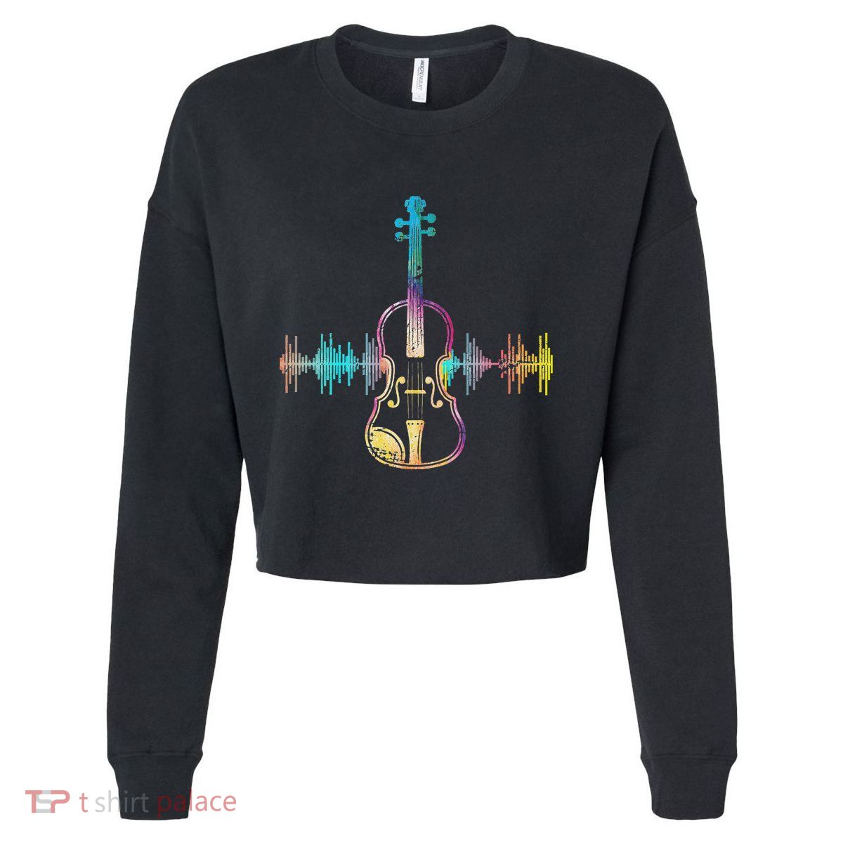 Music Notes Classical Musician Violin Player Gift Violin Cropped Pullover Crew