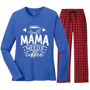 Mama Needs Coffee Women's Long Sleeve Flannel Pajama Set 