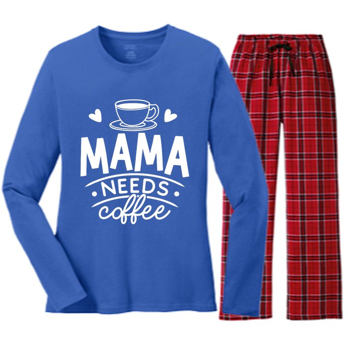 Mama Needs Coffee Women's Long Sleeve Flannel Pajama Set 