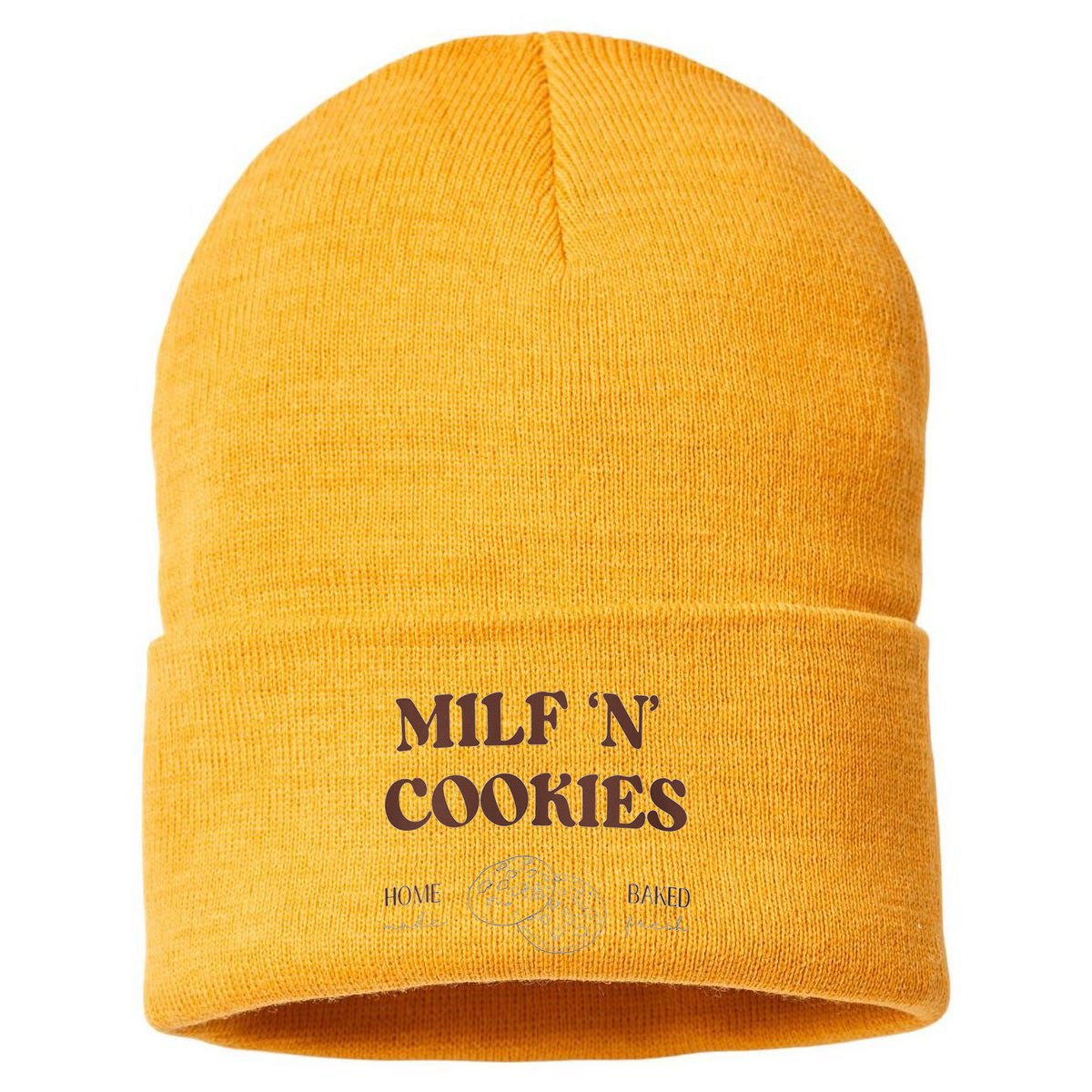 Milf ‘N’ Cookies Home Made Baked Fresh Funny MotherS Day Sustainable Knit Beanie