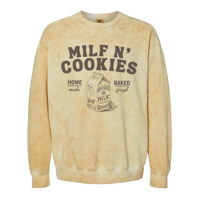 Milf N Cookies Stay At Home Colorblast Crewneck Sweatshirt