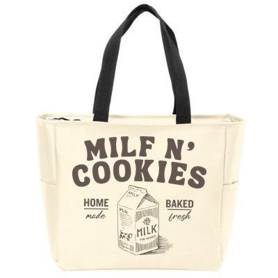 Milf N Cookies Stay At Home Zip Tote Bag