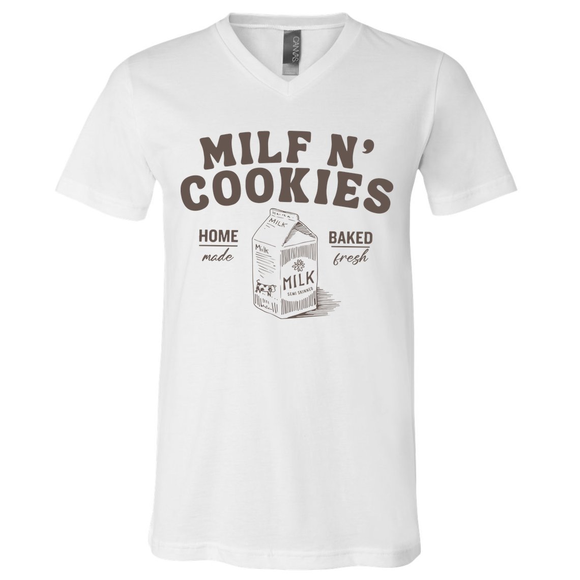 Milf N Cookies Stay At Home V-Neck T-Shirt