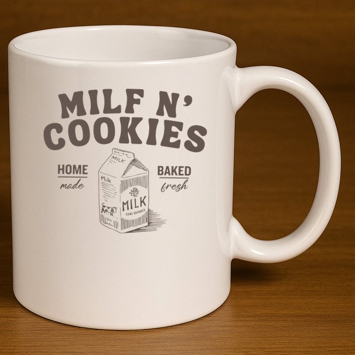 Milf N Cookies Stay At Home 11oz C Handle Ceramic Mug