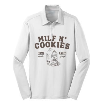 Milf N Cookies Stay At Home Silk Touch Performance Long Sleeve Polo