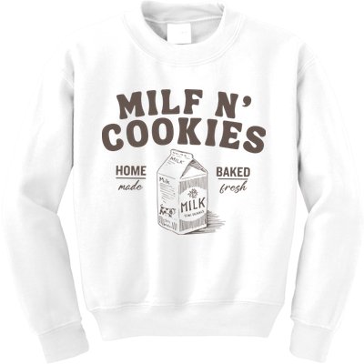 Milf N Cookies Stay At Home Kids Sweatshirt