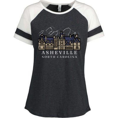 Mountains North Carolina Asheville Biltmore. Enza Ladies Jersey Colorblock Tee