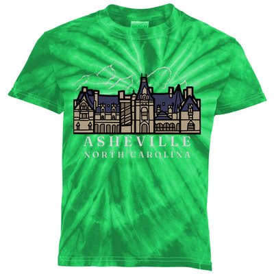 Mountains North Carolina Asheville Biltmore. Kids Tie-Dye T-Shirt