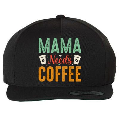 Mama Needs Coffee Wool Snapback Cap