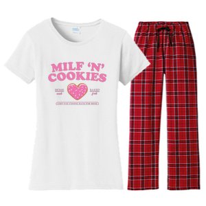 Milf N Cookies Love Home Made Baked Fresh Keep You Coming Women's Flannel Pajama Set