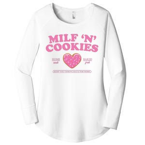 Milf N Cookies Love Home Made Baked Fresh Keep You Coming Women's Perfect Tri Tunic Long Sleeve Shirt