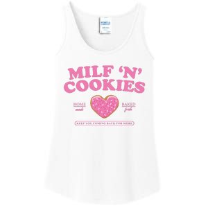 Milf N Cookies Love Home Made Baked Fresh Keep You Coming Ladies Essential Tank