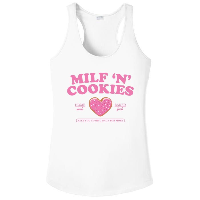 Milf N Cookies Love Home Made Baked Fresh Keep You Coming Ladies PosiCharge Competitor Racerback Tank