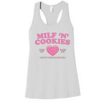 Milf N Cookies Love Home Made Baked Fresh Keep You Coming Women's Racerback Tank