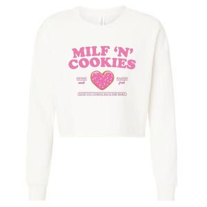 Milf N Cookies Love Home Made Baked Fresh Keep You Coming Cropped Pullover Crew