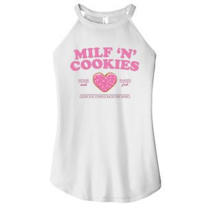 Milf N Cookies Love Home Made Baked Fresh Keep You Coming Women's Perfect Tri Rocker Tank