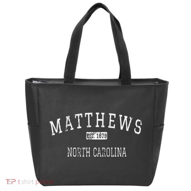 Matthews North Carolina NC Vintage Zip Tote Bag