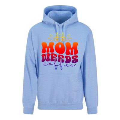 Mom Needs Coffee Funny Mama Life Gift Unisex Surf Hoodie