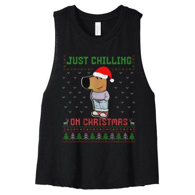 My New Character Is A Chill Guy Meme Funny Chill Guy Meme Women's Racerback Cropped Tank