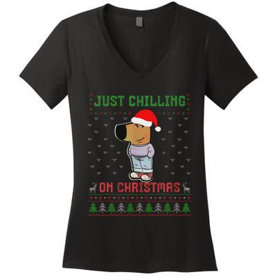 My New Character Is A Chill Guy Meme Funny Chill Guy Meme Women's V-Neck T-Shirt