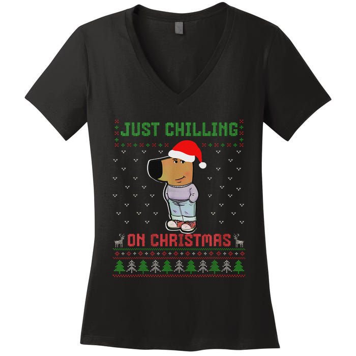 My New Character Is A Chill Guy Meme Funny Chill Guy Meme Women's V-Neck T-Shirt