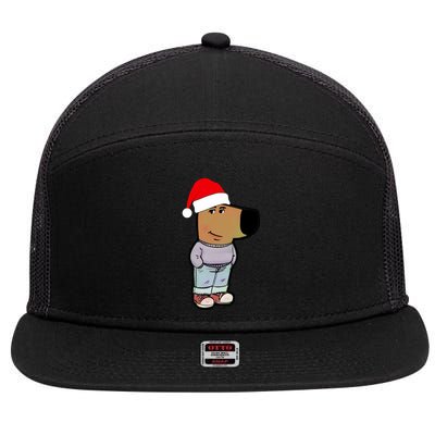 My New Character Is A Chill Guy Funny Christmas Dog Meme 7 Panel Mesh Trucker Snapback Hat