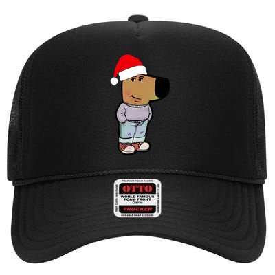 My New Character Is A Chill Guy Funny Christmas Dog Meme High Crown Mesh Back Trucker Hat