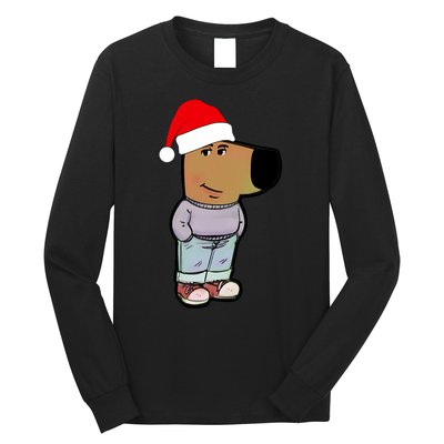 My New Character Is A Chill Guy Funny Christmas Dog Meme Long Sleeve Shirt