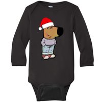 My New Character Is A Chill Guy Funny Christmas Dog Meme Baby Long Sleeve Bodysuit