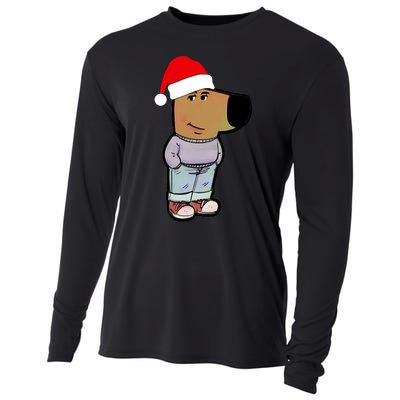 My New Character Is A Chill Guy Funny Christmas Dog Meme Cooling Performance Long Sleeve Crew