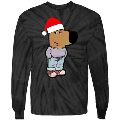 My New Character Is A Chill Guy Funny Christmas Dog Meme Tie-Dye Long Sleeve Shirt