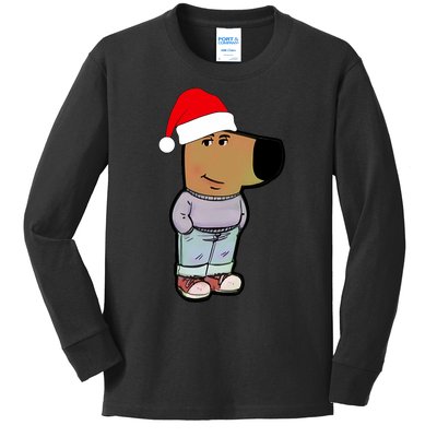 My New Character Is A Chill Guy Funny Christmas Dog Meme Kids Long Sleeve Shirt