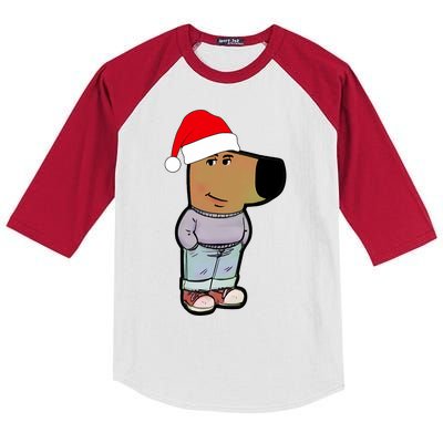 My New Character Is A Chill Guy Funny Christmas Dog Meme Kids Colorblock Raglan Jersey