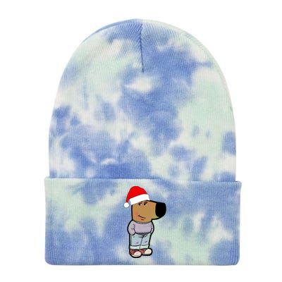 My New Character Is A Chill Guy Funny Christmas Dog Meme Tie Dye 12in Knit Beanie