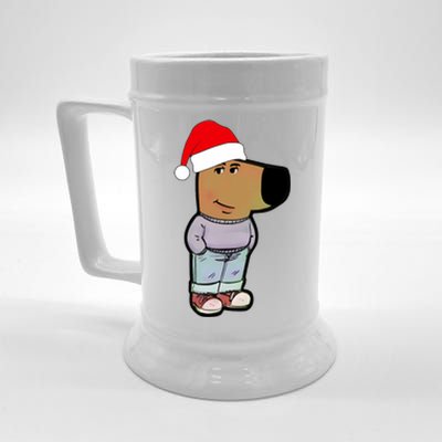 My New Character Is A Chill Guy Funny Christmas Dog Meme Beer Stein