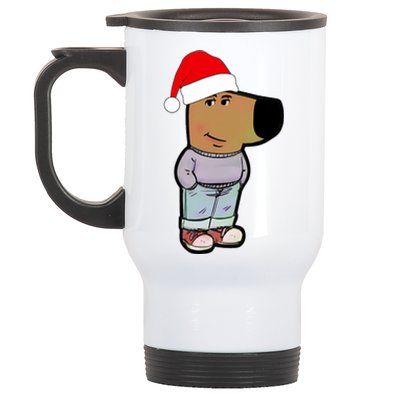 My New Character Is A Chill Guy Funny Christmas Dog Meme Stainless Steel Travel Mug