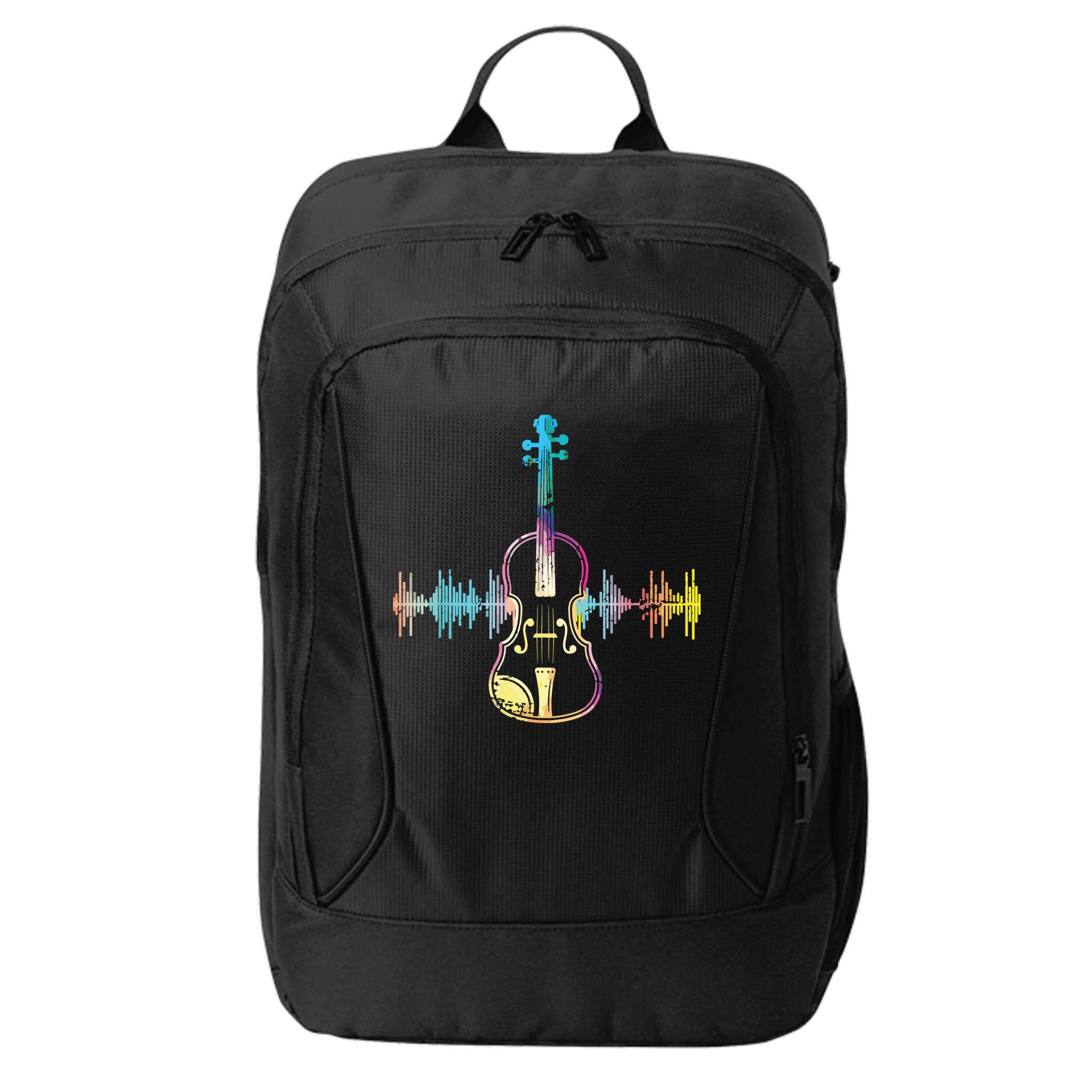 Music Notes Classical Musician Violin Player Gift Violin City Backpack