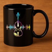 Music Notes Classical Musician Violin Player Gift Violin 11oz C Handle Ceramic Mug