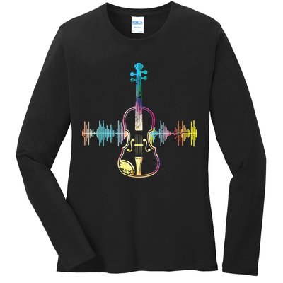 Music Notes Classical Musician Violin Player Gift Violin Ladies Long Sleeve Shirt