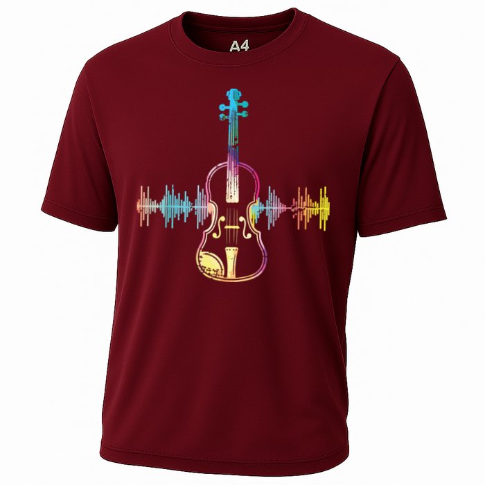 Music Notes Classical Musician Violin Player Gift Violin Cooling Performance Crew T-Shirt