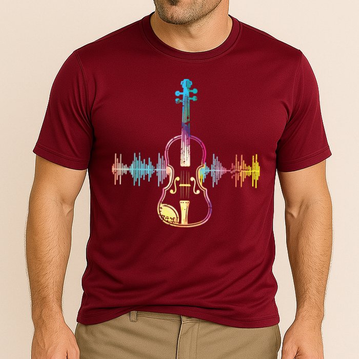 Music Notes Classical Musician Violin Player Gift Violin Cooling Performance Crew T-Shirt