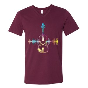 Music Notes Classical Musician Violin Player Gift Violin V-Neck T-Shirt