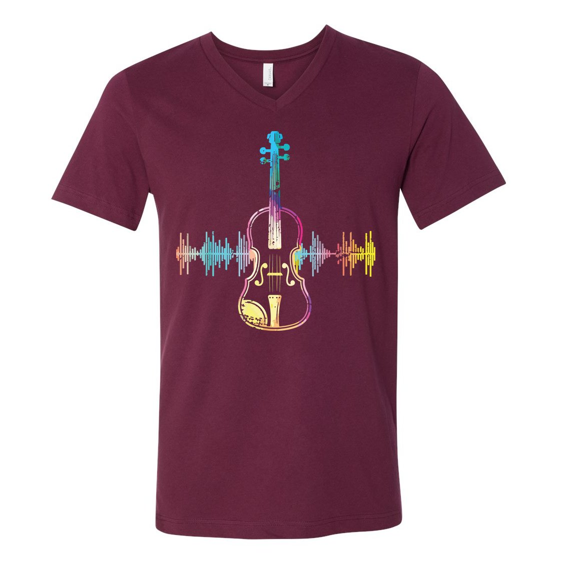 Music Notes Classical Musician Violin Player Gift Violin V-Neck T-Shirt