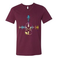 Music Notes Classical Musician Violin Player Gift Violin V-Neck T-Shirt