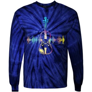 Music Notes Classical Musician Violin Player Gift Violin Tie-Dye Long Sleeve Shirt