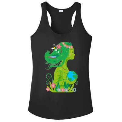 Mother Nature Conservation Earth Earth Day Druid Gift Meaningful Gift Ladies PosiCharge Competitor Racerback Tank